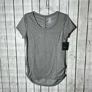Athletic works shirred grey tee size large